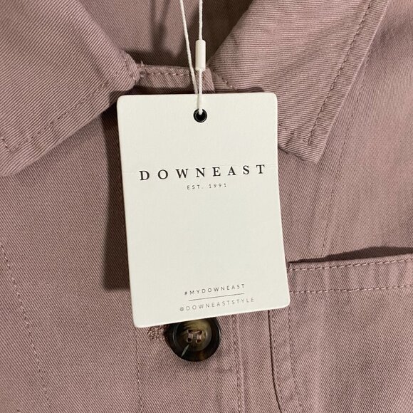 DownEast 100% Cotton Mauve Jacket Front Pockets Button down | Sz Smalll Women's‎ - Picture 8 of 12